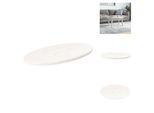 Vidaxl Piano Tavolo Bianco 70X35X2,5 Cm In Legno Massiccio Di Pino Ovale - Piani Tavolo