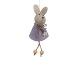 Clayre & Eef Etichetta Pasquale Coniglio 13 Cm Viola Sintetico