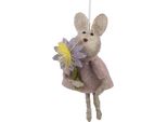 Clayre & Eef Ciondolo Pasquale Coniglio 11 Cm Beige Rosa Sintetico