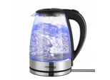 Lehmann Bollitore Elettrico In Vetro 2L, Retroilluminazione A Led, Senza Bpa, 2200W, Transparente