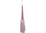 Clayre & Eef Ciondolo Decorativo Gnomo 48 Cm Rosa Sintetico
