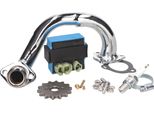 Kit Di Depressurizzazione Premium / Collettore Cromato Per Derbi Senda, Aprilia Rx 50, Sx 50, Gilera Rcr, Smt 2018- (Euro4)