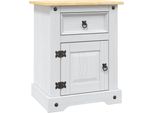 Vidaxl Comodino In Stile Messico In Legno Di Pino Bianco 53X39X67 Cm