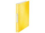Raccoglitore Ad Anelli Leitz Wow Din A4 Pp Giallo-Metallico 4 Anelli