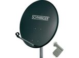 Schwaiger Sat Anlage 60 Cm 4 Teilnehmer Quad-Lnb (Mit Switch) Anthrazit
