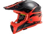 LS2 MX437 Casco Da Motocross Fast Evo Roar, Nero Opaco/Rosso, 2XL (63/64)