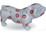 Casa Padrino Figura Decorativa Di Design Cane Bulldog Bianco / Rosso 57 X 25 X H. 35 Cm - Scultura Decorativa Resistente Alle Intemperie - Decorazione Soggiorno - Decorazione Giardino - Figura Animale Decorativa Di Design