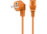 Goobay 95289 Cavo Di Collegamento Iec Angolato, 3 M, Arancione, 3 M - Spina Di Sicurezza (Tipo F, Cee 7/7) > Presa Apparecchio C13 (Collegamento Iec)