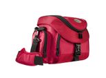 Mantona Premium Photo Bag Rosso/Nero, Con Ampio Spazio Di Archiviazione, Imbottita Con Scomparti Aggiuntivi, Borsa A Tracolla Per Fotocamere Dslm E Dslr, Borsa Per L'attrezzatura Fotografica