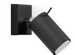 Lampada Da Parete Ring Nero 1Xgu10 10W Acciaio 8X16X8Cm Sollux Lighting