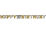 Ghirlanda Di Lettere Happy Birthday Argento/Oro Glitter 50