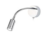 Applique Led Con Braccio Flessibile Cromo 3000K Bianco Caldo Con Interruttore Luce Di Lettura