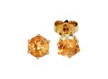 Paar Ohrstecker Jobo, Gelb (Gelbgold 585), Ohrringe, Damen, 5,3Mm, Gelbgold 585, Rund 585 Gold Mit Citrin