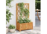 Vidaxl Letto Rialzato Da Giardino Con Traliccio In Legno Massiccio Di Acacia