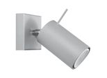 Lampada Da Parete Ring 1 Grigio 1Xgu10 10W Acciaio 8X16X8Cm Sollux Lighting
