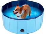 Maxxpro Piscina Per Cani Pieghevole Antiscivolo - Valvola Di Scarico - ⌀ 80 Cm - Blu