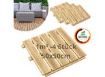 Floranica Piastrelle In Legno 50 X 50 Cm 4 Pz./ 1 M² Non Trattato Pavimentazione Da Esterno Per Giardino, Terrazze E Balconi