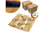 Floranica Piastrelle In Legno 30 X 30 Cm 28 Pz./ 2 5 M² Naturale Pavimentazione Da Esterno Per Giardino, Terrazze E Balconi