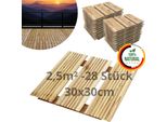 Floranica Piastrelle In Legno 30 X 30 Cm 28 Pz./ 2 5 M² Non Trattato Pavimentazione Da Esterno Per Giardino, Terrazze E Balconi