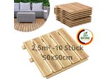 Floranica Piastrelle In Legno 50 X 50 Cm 10 Pz./ 2 5 M² Non Trattato Pavimentazione Da Esterno Per Giardino, Terrazze E Balconi