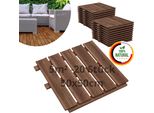 Floranica Piastrelle In Legno 50 X 50 Cm 20 Pz./ 5 M² Marrone Pavimentazione Da Esterno Per Giardino, Terrazze E Balconi