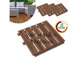 Floranica Piastrelle In Legno 50 X 50 Cm 4 Pz./ 1 M² Marrone Pavimentazione Da Esterno Per Giardino, Terrazze E Balconi