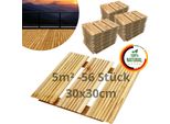Floranica Piastrelle In Legno 30 X 30 Cm 56 Pz./ 5 M² Naturale Pavimentazione Da Esterno Per Giardino, Terrazze E Balconi