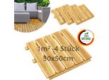 Floranica Piastrelle In Legno 50 X 50 Cm 4 Pz./ 1 M² Naturale Pavimentazione Da Esterno Per Giardino, Terrazze E Balconi