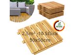 Floranica Piastrelle In Legno 50 X 50 Cm 10 Pz./ 2 5 M² Naturale Pavimentazione Da Esterno Per Giardino, Terrazze E Balconi