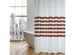 Msv Tenda Da Doccia In Tessuto Antimuffa - Antibatterica, Lavabile, 100% Impermeabile - Poliestere, "Rayas"" 180X200Cm - Spain"