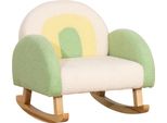 Homcom Divano Per Bambini Sedia A Dondolo Per Bambini Poltrona Per Bambini Divano Per Bambini Da 1,5 A 3 Anni Seggiolino Per La Stanza Dei Bambini Stanza Dei Giochi Imitazione Di Pelle D'agnello E Legno Di Eucalipto Verde