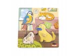 Viga Puzzle In Legno Con Pioli Animali Domestici