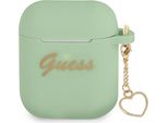 Guess Gua2Lschsn Airpods 1/2 Cover Verde/Verde Silicone Charm Heart Collection