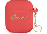 Guess Gua2Lschsr Airpods 1/2 Cover Rosso/Rosso Silicone Charm Heart Collection