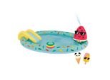Happy People 77463 - Planschbecken - Spielcenter Eis mit Rutsche und Sprinkler