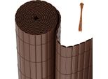 Hengda Pvc Privacy Schermo Mat Privacy Recinzione Balcone Frangivento Privacy Schermo Per Recinzione Marrone 160X800Cm