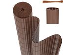 Clanmacy Pvc Privacy Schermo Mat Privacy Recinzione Balcone Frangivento Privacy Schermo Per Recinzione Marrone 100X800Cm