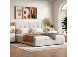 Letto Imbottito Fortuna Lai Letto Matrimoniale 160X200 Cm Con Illuminazione Led, Velluto, Letto Contenitore Con Rete Idraulica, Rete A Doghe Inclusa