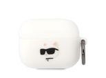 Karl Lagerfeld Klaprunchh Airpods Pro Cover BiałY/Bianco Silicone Choupette Head 3D