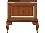 Casa Padrino Comodino Art Deco Marrone Lucido 70 X 42 X H. 65 Cm - Comodino In Legno Massiccio Con Cassetto - Mobili Camera Da Letto - Mobili Art Deco