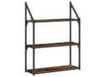 Scaffale A Muro 3 Scomparti Rovere Fumé 60X21X78,5 Cm Materiale A Base Di Legno