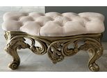 Casa Padrino Sgabello Barocco Con Pietre Scintillanti Crema/Oro - Sgabello Barocco Fatto A Mano - Sgabello Barocco - Sgabello In Stile Antico - Mobili In Stile Barocco - Mobili Barocchi
