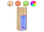 Mobile Tv Vidaxl Con Luci Led Rovere Sonoma 30,5X30X90 Cm