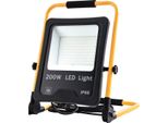 Jnglgo Faretto Da Costruzione A Led 200W Bianco Freddo Luce Da Lavoro Faretto Da Costruzione Lampada Da Lavoro Faretto Con Cavo Di Rete Proiettore IP66 Faretto Luce Per Giardino, Garage (Tipo A)