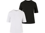 Urban Classics TB6123A | Ladies Classy Tee 2-Pack Damen T-Shirts - Farbe: White+Black - GrößE: 5XL