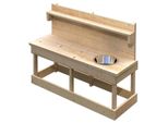 Outdoor-SpielküChe Konifera "Joni", Beige (Braun), SpielküChen, Kinderb:119,5Cm H:86Cm T:44Cm, Edelstahl, Holz, Bxt: 119X44 Cm, Inkl. Topfset, B:119,5Cm H:86Cm T:44Cm