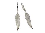 Paar OhrhäNger ZEEme "Silber 925 Feder-Motiv 45Mm Lang", Weiß, Ohrringe, Damen, One-Size, Silber 925 (Sterlingsilber)