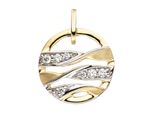 Runder AnhäNger Jobo, Gold (Gelbgold 333), SchmuckanhäNger, Damen, Gelbgold 333, Rund 333 Gold Bicolor Mit 7 Zirkonia