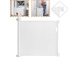 Yuenfong 87 X 180 Cm Cancelletto Di Sicurezza Per Scale, Cancelletto Barriera Per Porte Porta Retrattile A Scomparsa Per Bambini E Animali Domestici, 0-180 Cm, Bianco