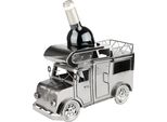 Brubaker Portabottiglie Vino Camper - Portabottiglie Metallo Campeggio - Regalo Vino Per Campeggiatori - Decorazione Portabottiglie Con Biglietto D'auguri